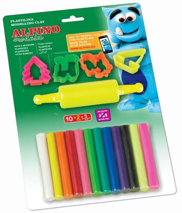 Plastilina Alpino en barra con moldes para niños