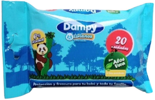 Pañitos Húmedos Dampy x20 Azul