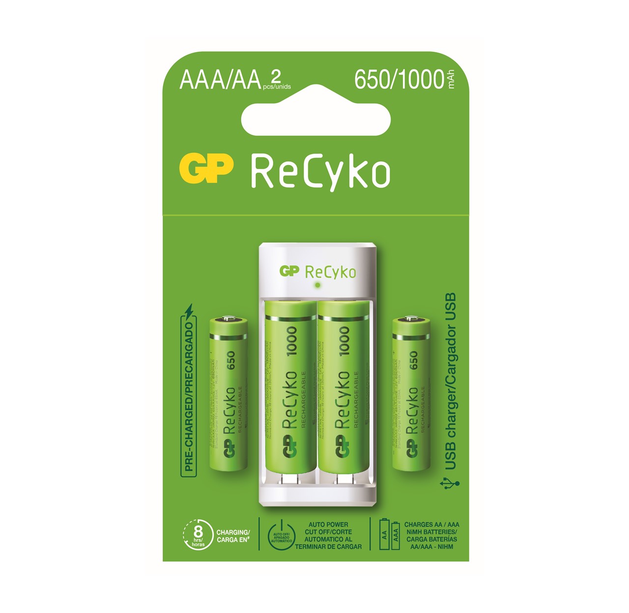 Cargador GP 650 AAA x2/1000 AA x2