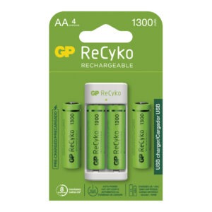 Cargador GP E211 4 AA NIMH 1300 MAH